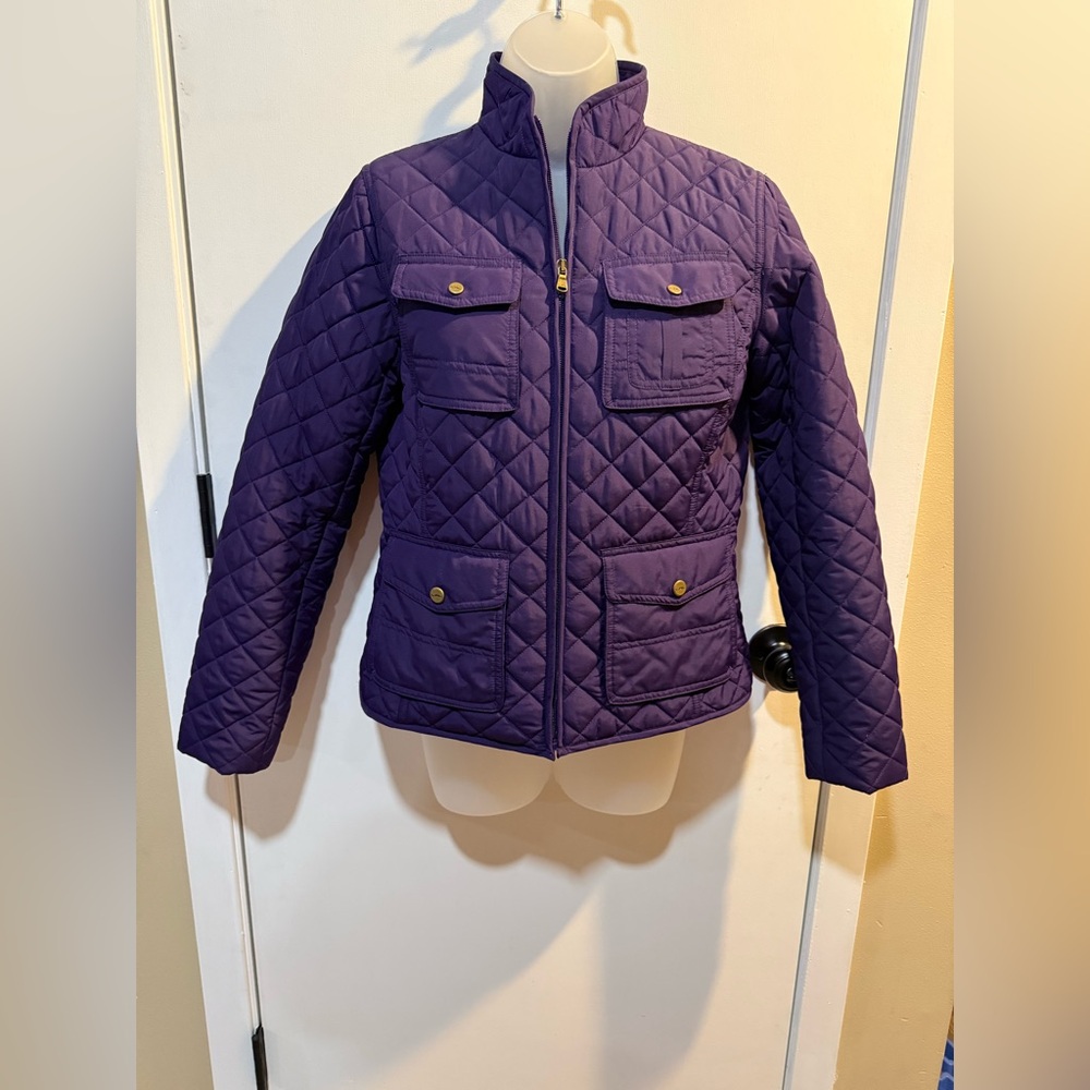 Ralph Lauren Women's Purple Quilted Puffer Jacket